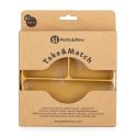 Petite&Mars Take&Match - silicone plate with compartments and suction cup | Intense ocher