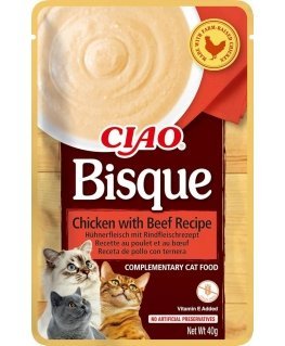 INABA Ciao Bisque Vištiena su jautiena - kačių skanėstai - 40g