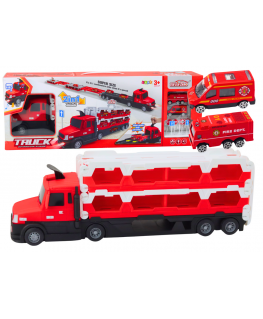 Lean Toys Lora vilkikų lenktynių trasa 2in1 Šviesos Garsai Ženklai Automobiliai Raudona