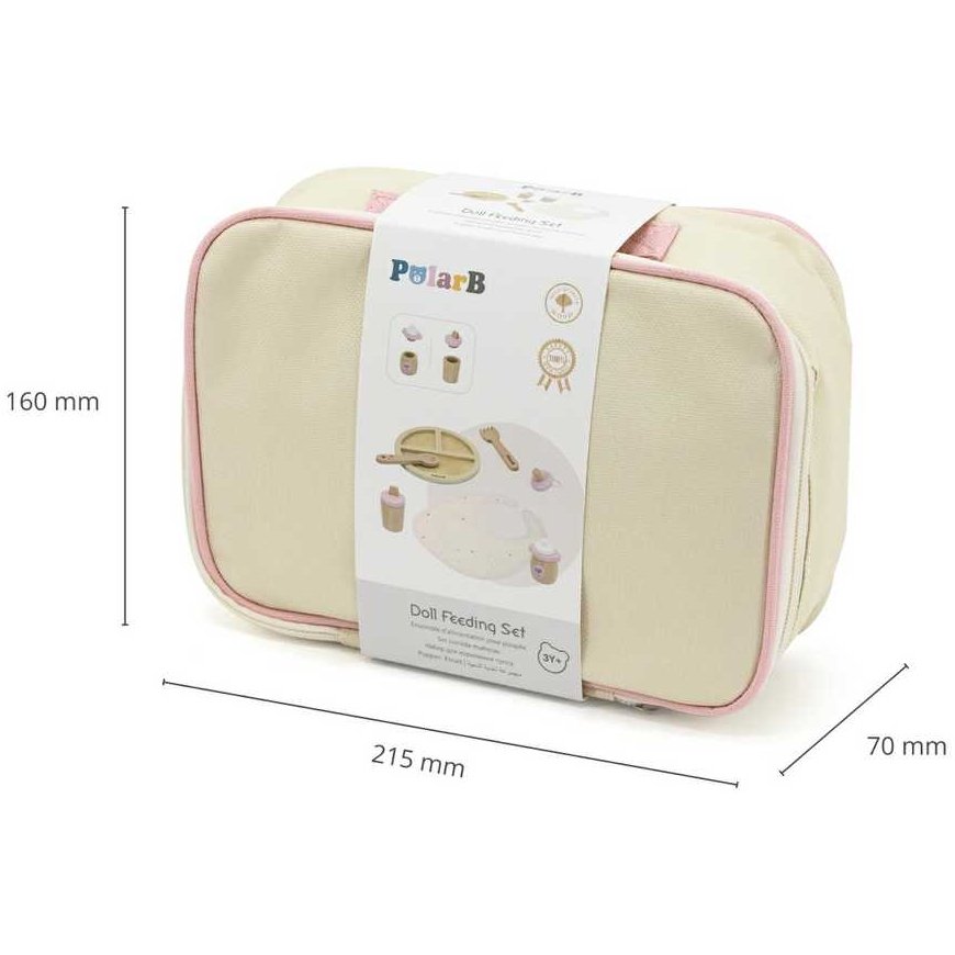 Viga Toys Medinis lėlės maitinimo komplektas su krepšiu – su buteliuku ir seilinuku – 2