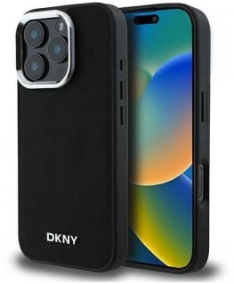 Case DKNY DKHMP16LPSCMCLK iPhone 16 Pro 6.3" black/black hardcase Plain Silver Logo MagSafe