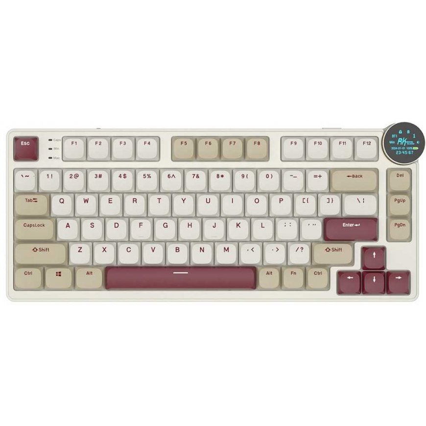 Royal Kludge RK N80 RGB Rosy Clouds wireless keyboard |75%, Hot-swap, Red switches, US – 3