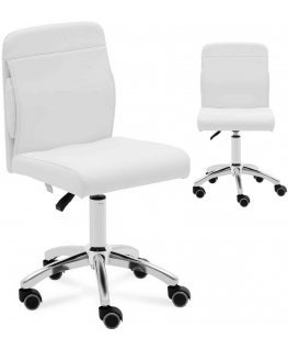 Physa Cosmetic chair with backrest on wheels up to 150 kg ILANZ white