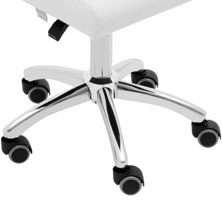 Physa Cosmetic chair with backrest on wheels up to 150 kg ILANZ white – 4