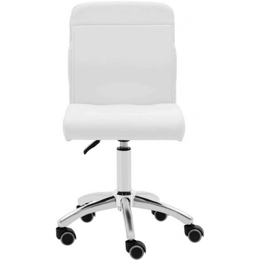 Physa Cosmetic chair with backrest on wheels up to 150 kg ILANZ white – 5