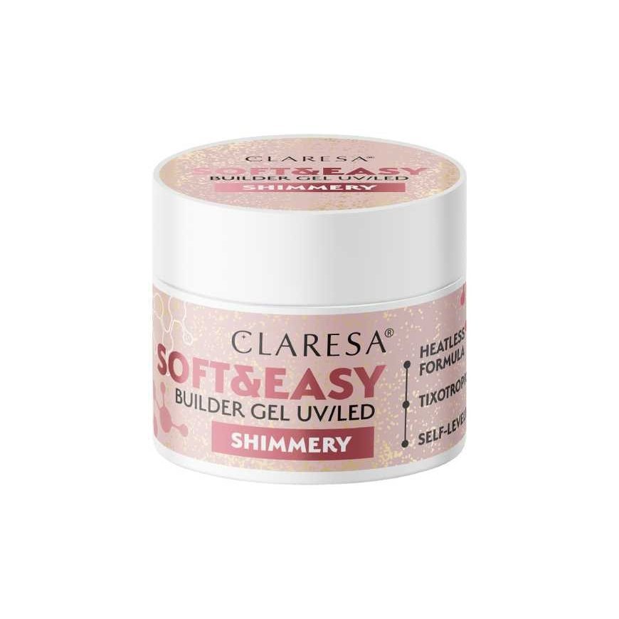 CLARESA Żel budujący do paznoksi Soft&Easy Builder Shimmery 45 g