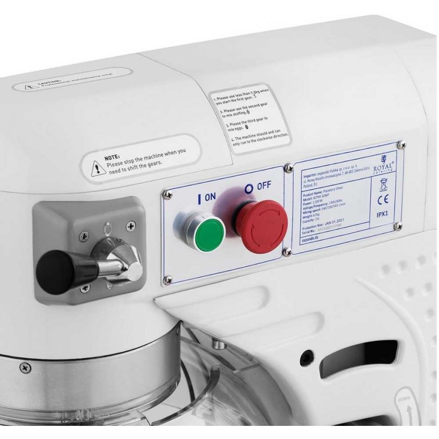 Royal Catering Spiral planetary mixer with drop-down bowl, 30 l, 1100 W – 3