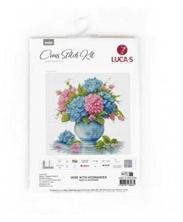 luca S Cross stitch kit "Vase with hydrangea" 26x26cm SB7033