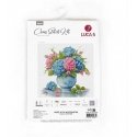 luca S Cross stitch kit "Vase with hydrangea" 26x26cm SB7033 luca S Cross stitch kit "Vase with hydrangea" 26x26cm SB7033