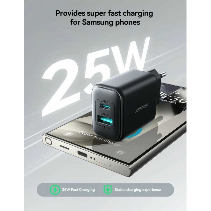 Charger Joyroom JR-TCF13 USB-C/USB-A 25W black – 2