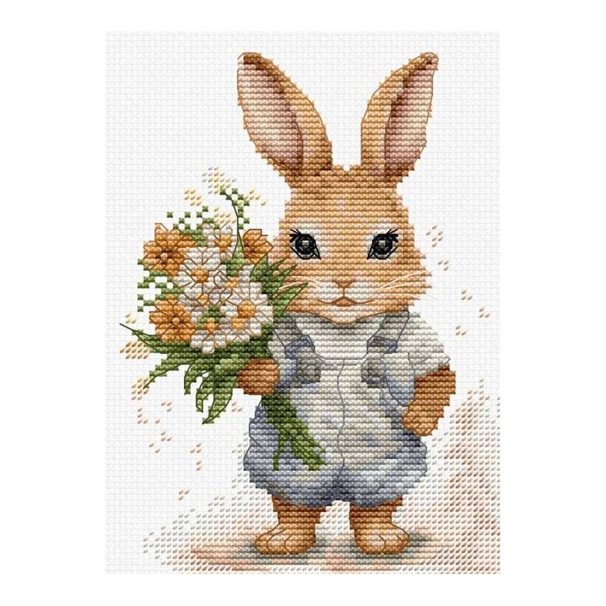 luca S Counted cross stitch kit "Hare's surprise" 10x14cm SB1409 – 2