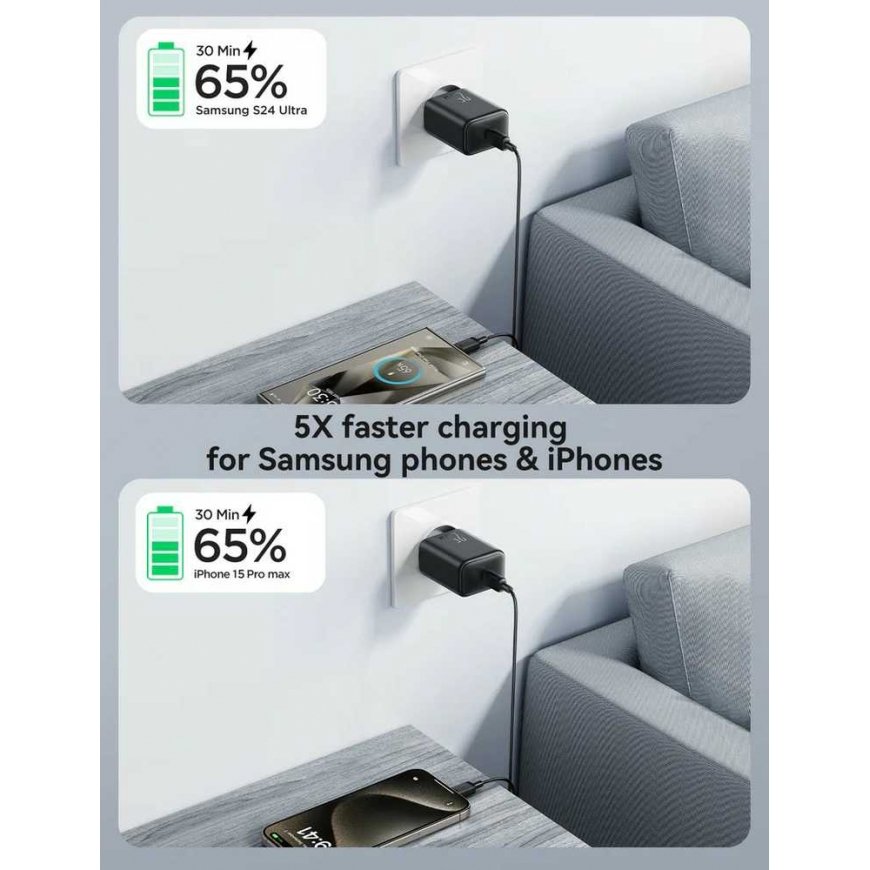 Įkroviklis Joyroom JR-TCF23 USB-C 25W + USB-C to USB-C cable 1.0m juodas – 4
