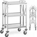Royal Catering Cart załany kelnerski cateringowy stainless steel 3 półki do 90kg