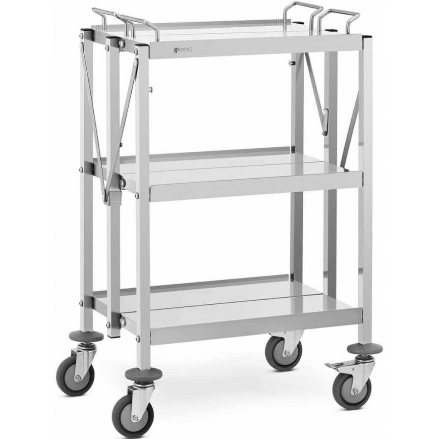 Royal Catering Cart załany kelnerski cateringowy stainless steel 3 półki do 90kg – 2