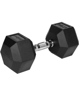 Rubberized cast iron dumbbell HEX 17.5kg REBEL ACTIVE