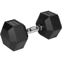 Rubberized cast iron dumbbell HEX 17.5kg REBEL ACTIVE Rubberized cast iron dumbbell HEX 17.5kg REBEL ACTIVE