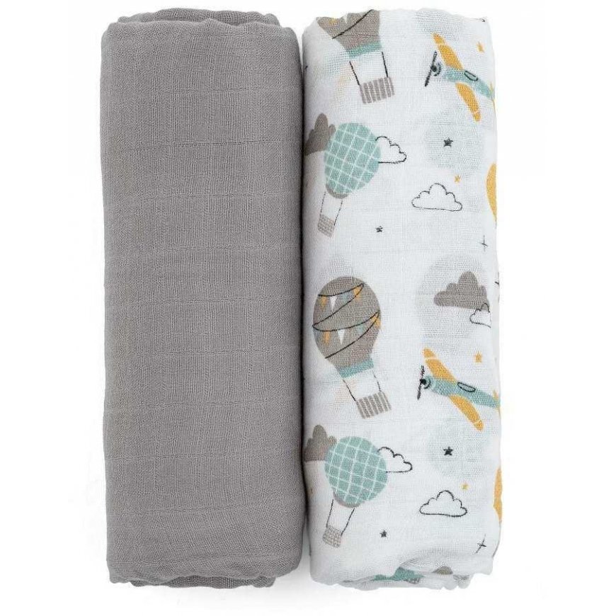 Petite&Mars Misty - bambuko muslino vytinys, 2 rinkinys | Pilka – 2