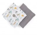 Petite&Mars Misty Bamboo Muslin Wrap Set of 2 | Gray Petite&Mars Misty Bamboo Muslin Wrap Set of 2 | Gray