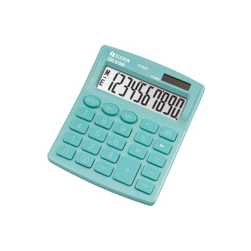 Eleven Calculator SDC810NRGNE, turquoise, desk, 10