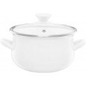 Enamel pot with lid Pieza cream 14 cm 1.25 l ENAMEL OLKUSZ Enamel pot with lid Pieza cream 14 cm 1.25 l ENAMEL OLKUSZ