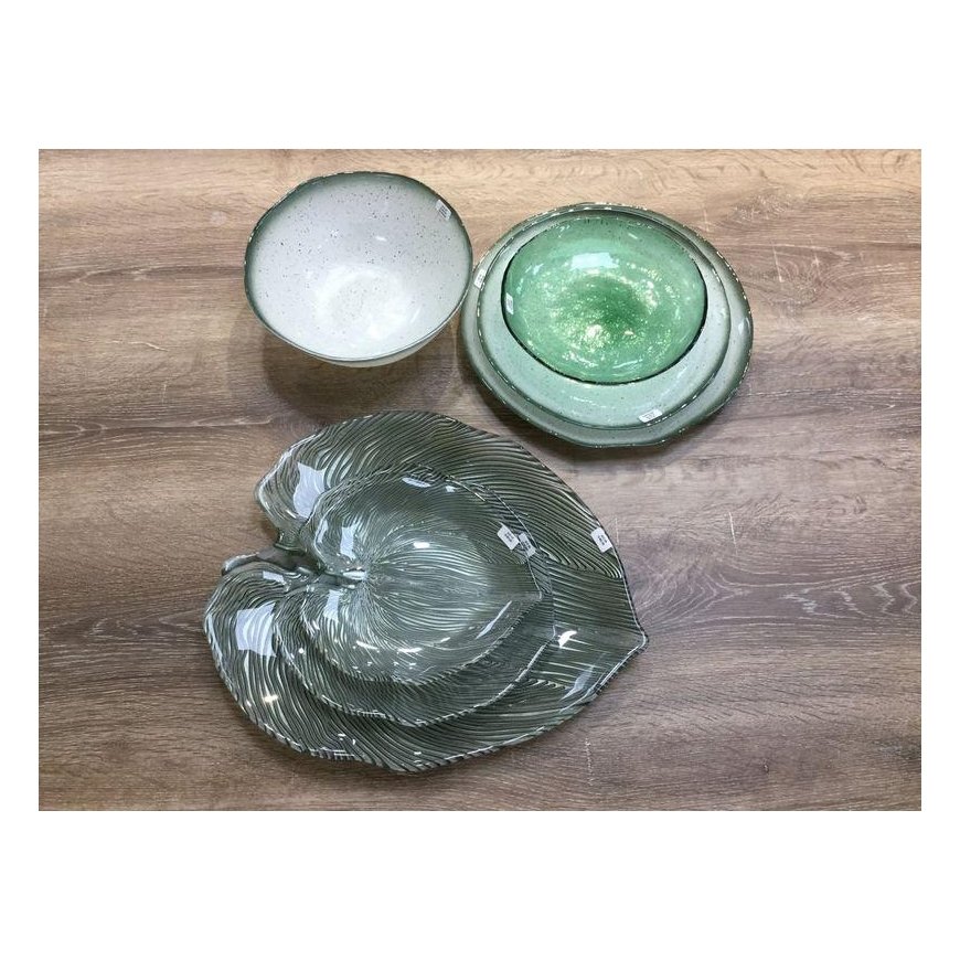 Eurofirany TERRA COLLECTION MONTENEGRO Leaf-shaped plate, 38 X 34 X 4 cm, color: green – 4