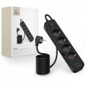 Tech-Protect PCL4X3 Power Strip 4 Sockets 240V + 2xUSB-A + 1xUSB-C 200 cm - Black Tech-Protect PCL4X3 Power Strip 4 Sockets 240V + 2xUSB-A + 1xUSB-C 200 cm - Black