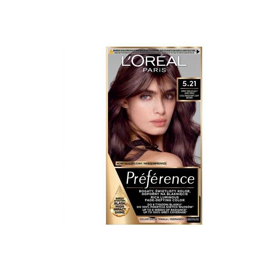 LOREAL Preference Hair Dye 5.21 Cool Iridescent Light Brown