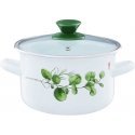 Puodas emaliowany su dangteliu Eukaliptus 18 cm 2,9 l EMALIA OLKUSZ Puodas emaliowany su dangteliu Eukaliptus 18 cm 2,9 l EMALIA OLKUSZ