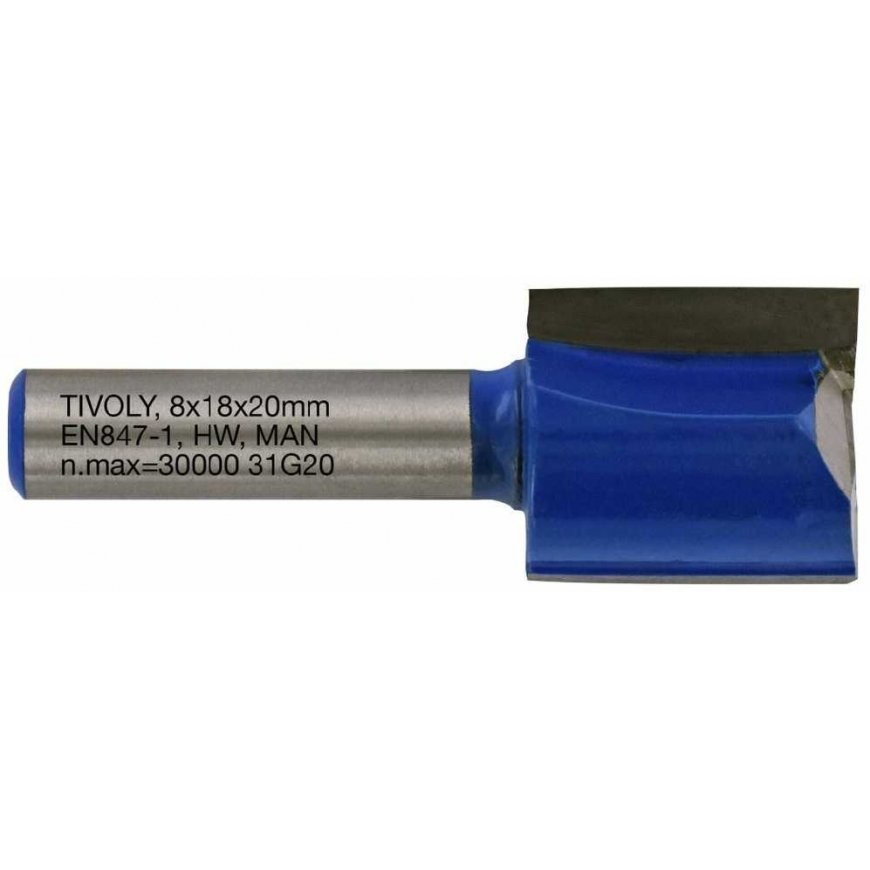 Tivoly Straight slot cutter, 18x8 mm, 8mm shank