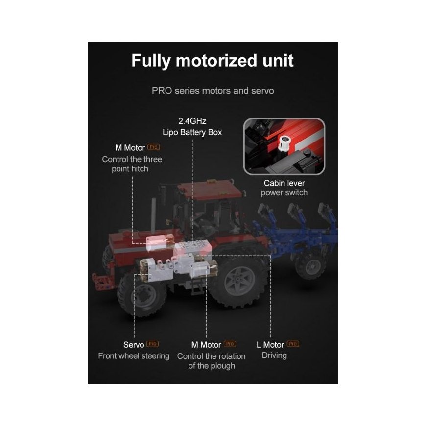 Cada RC Multipurpose tractor with plow, 1675 pcs. – 2