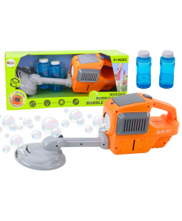 Lean Toys Soap Bubble Machine Lawn Mower Trimmer Dual Fluid Orange