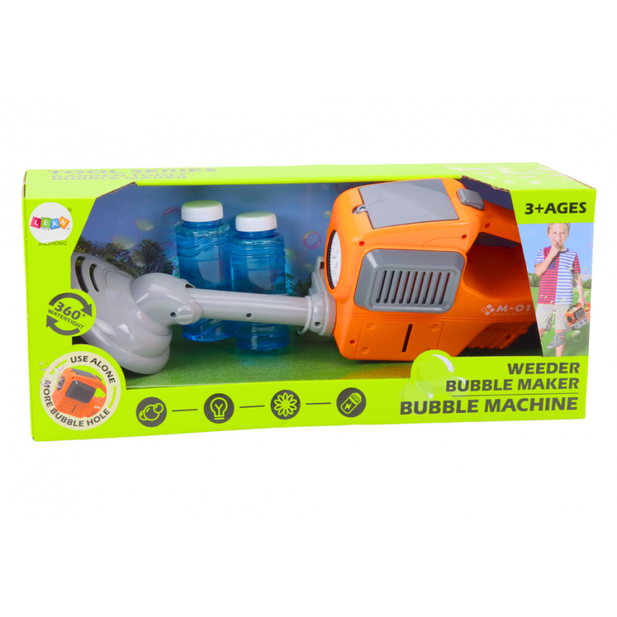 Lean Toys Soap Bubble Machine Lawn Mower Trimmer Dual Fluid Orange – 4