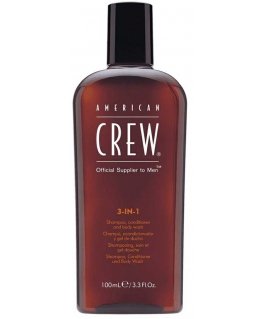 American Crew American Crew, Classic, Vegan, Hair Shampoo, Conditioner & Shower Gel 3-in-1, Moisturizing, 100 ml For Men