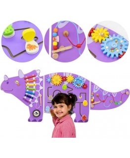 Viga Toys VIGA wooden sensory-manipulation board EDU Triceratops