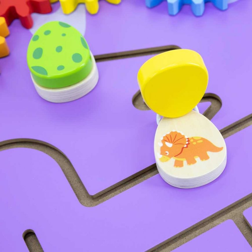Viga Toys VIGA wooden sensory-manipulation board EDU Triceratops – 4