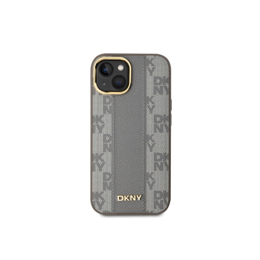 Case DKNY DKHMP14SPCPVSLE iPhone 14 6.1" beige/beige hardcase Leather Checkered Mono Pattern MagSafe – 4