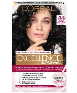 Alkotest L'OREAL_Excellence cream hair dye 200 dark brown 176 ml