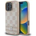 Case DKNY DKHCP16LPCPTSSP iPhone 16 Pro 6.3" pink hardcase Checkered Pattern & Printed Stripes