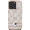 Case DKNY DKHCP16LPCPTSSP iPhone 16 Pro 6.3" pink hardcase Checkered Pattern & Printed Stripes