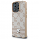 Case DKNY DKHCP16LPCPTSSP iPhone 16 Pro 6.3" pink hardcase Checkered Pattern & Printed Stripes