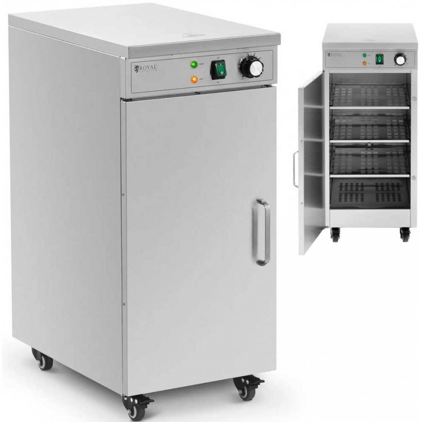 Royal Catering Plate Warmer Warming Cabinet on Wheels for 60 Plates 29cm Diameter 600W