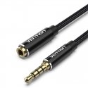Vention BHCBF audio kabelis 1 m 3.5mm TRRS Melns Vention BHCBF audio kabelis 1 m 3.5mm TRRS Melns