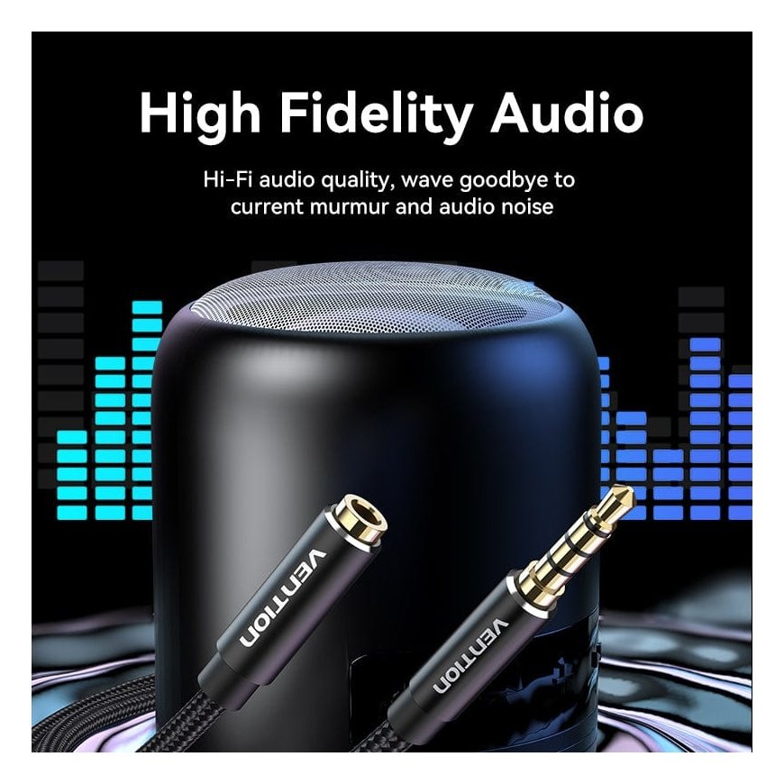 Vention BHCBF audio kabelis 1 m 3.5mm TRRS Melns – 3