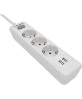 Philips PHILIPS POWER Extension Cable OVERVIEW POWER STRIP White 3 JACKS 2XUSB 2M SPN3032WA/60