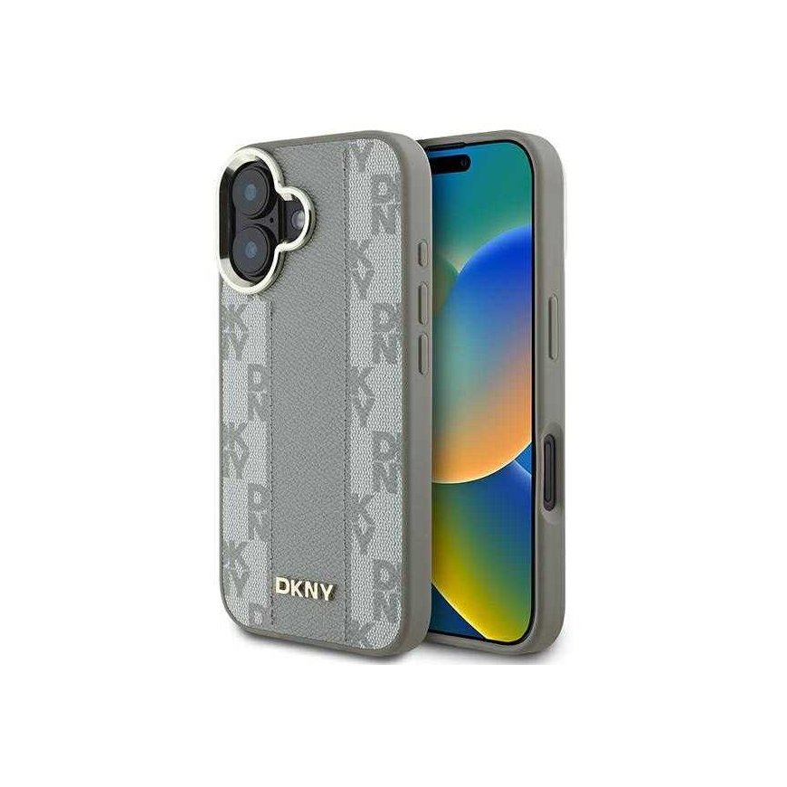 Case DKNY DKHMP16SPCPVSLE iPhone 16 6.1" beige/beige hardcase Checkered Pattern Magsafe