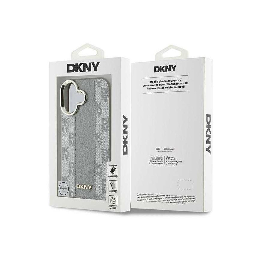 Case DKNY DKHMP16SPCPVSLE iPhone 16 6.1" beige/beige hardcase Checkered Pattern Magsafe – 3