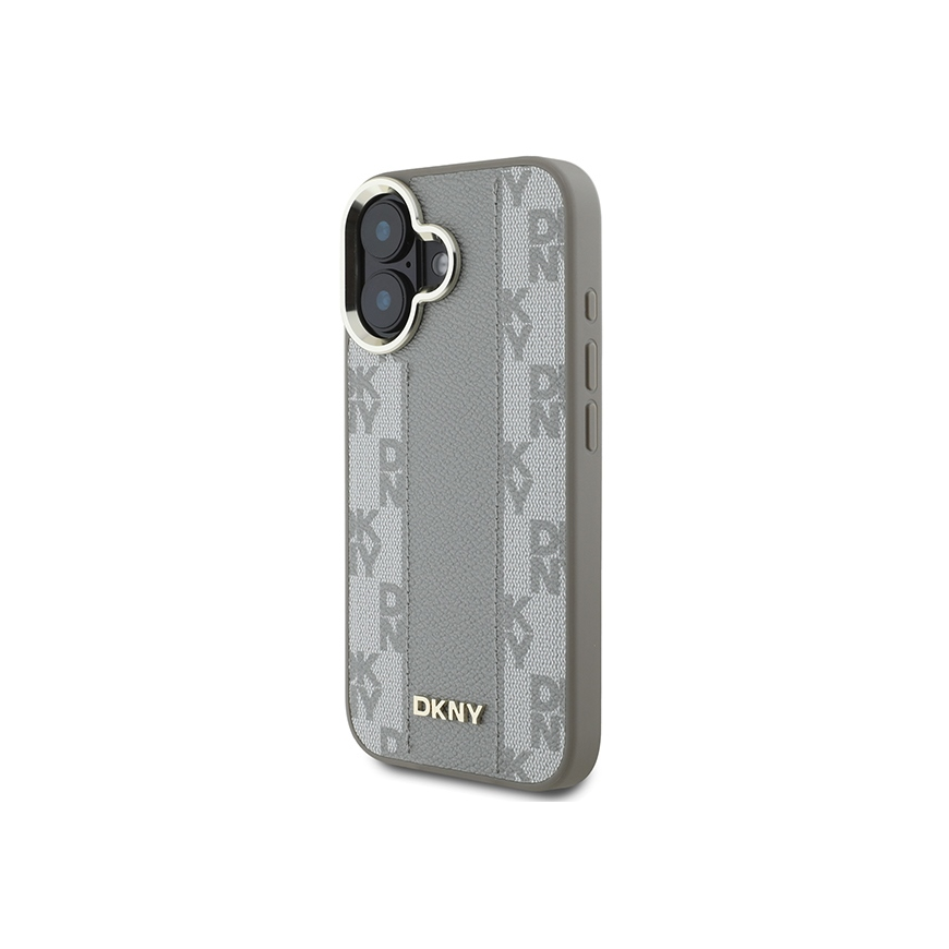 Dėklas DKNY DKHMP16SPCPVSLE iPhone 16 6.1" smėlio spalva/beige hardcase Checkered Pattern Magsafe – 5