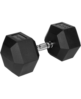 Rubberized cast iron dumbbell HEX 35 kg REBEL ACTIVE