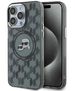 Case Karl Lagerfeld KLHMP15LHMCKMHK iPhone 15 Pro 6.1" black/black IML Monogram Karl&Choupette Head MagSafe