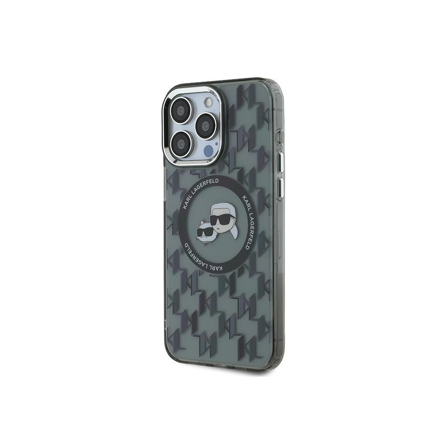Case Karl Lagerfeld KLHMP15LHMCKMHK iPhone 15 Pro 6.1" black/black IML Monogram Karl&Choupette Head MagSafe – 4